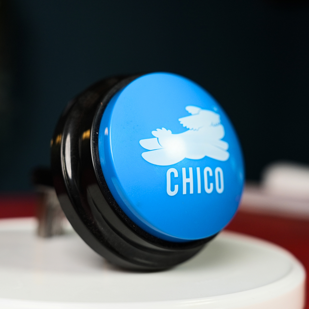 Pulsante parlante Chico - Blu