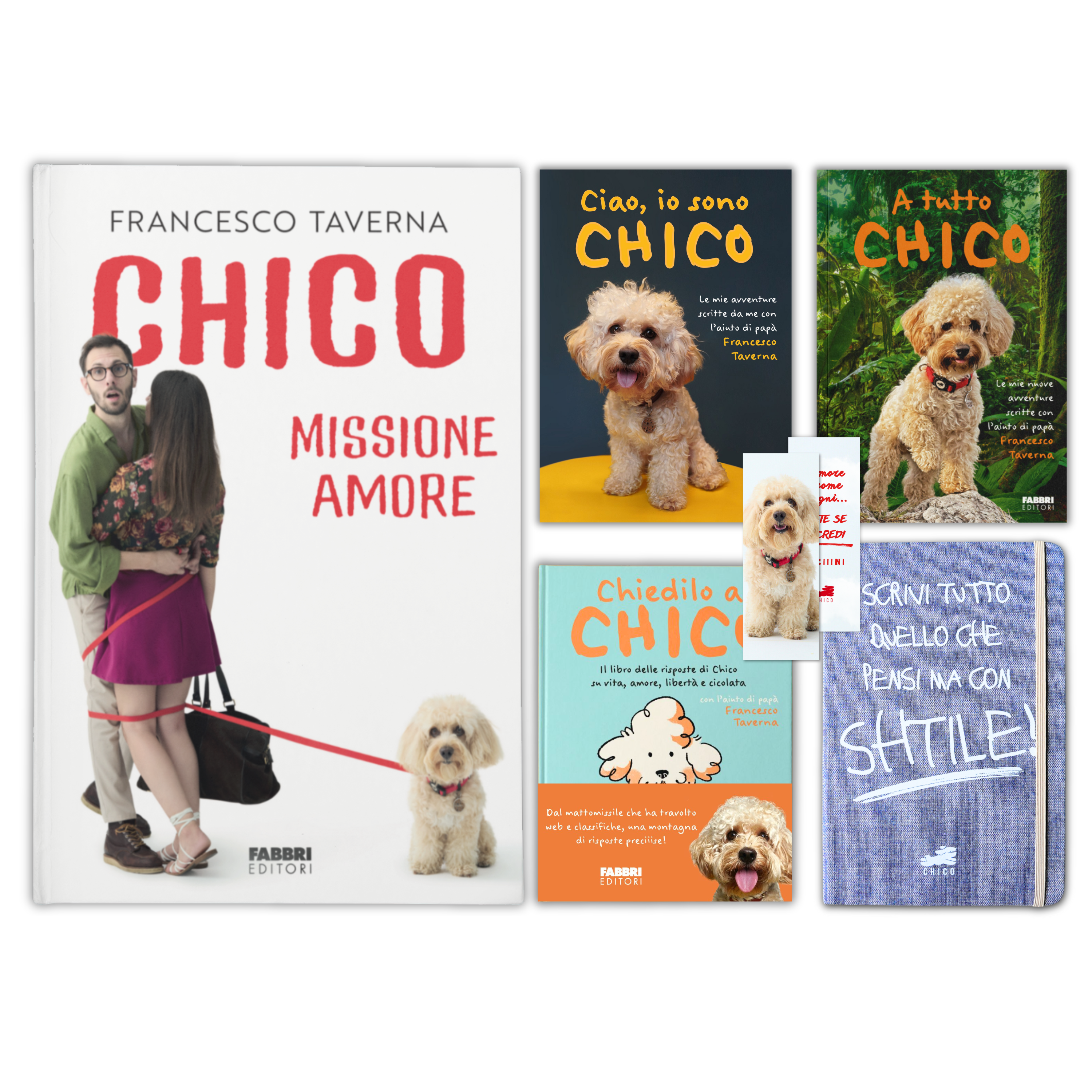 Set 4 Libri: Chico Missione Amore + Chiedilo a Chico + A tutto Chico + Ciao, io sono Chico + SPEDIZIONE GRATUITA + Block Notes Omaggio