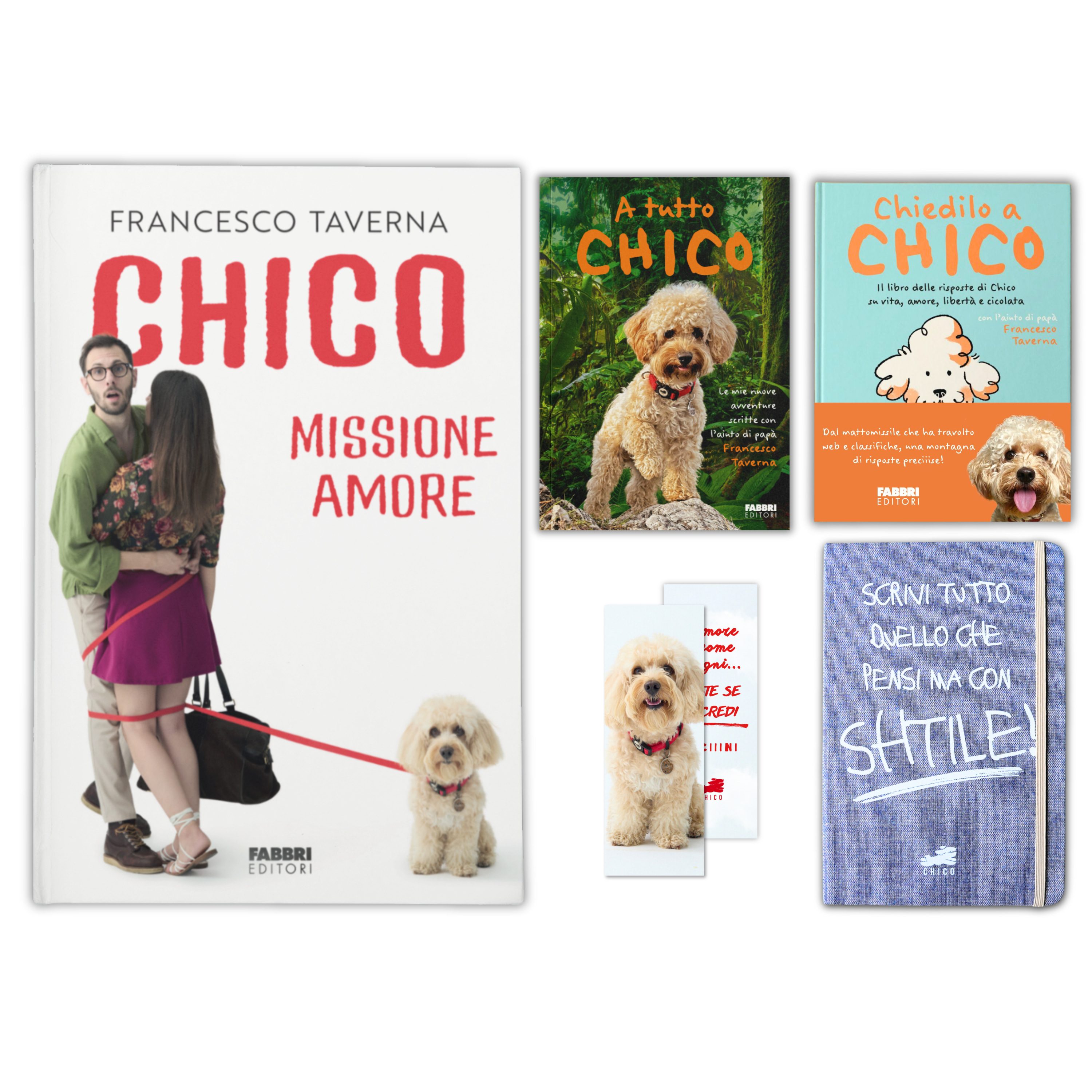 Set 3 Libri: Chico Missione Amore + Chiedilo a Chico + A tutto Chico + Block Notes Omaggio