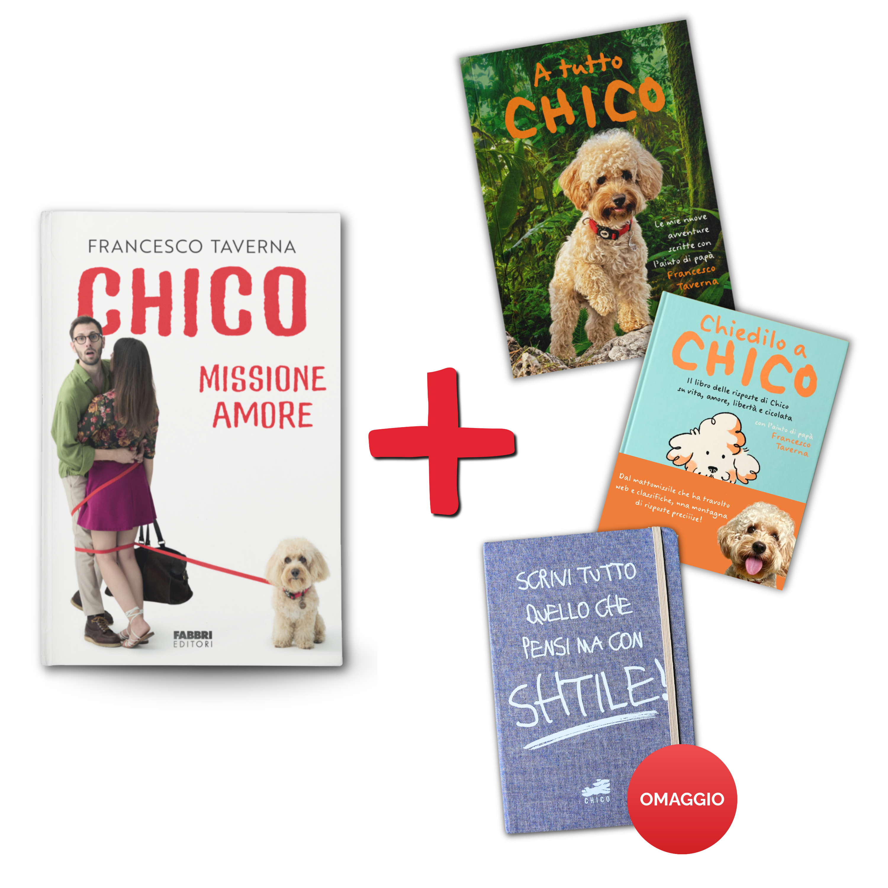 Set 3 Libri: Chico Missione Amore + Chiedilo a Chico + A tutto Chico + Block Notes Omaggio